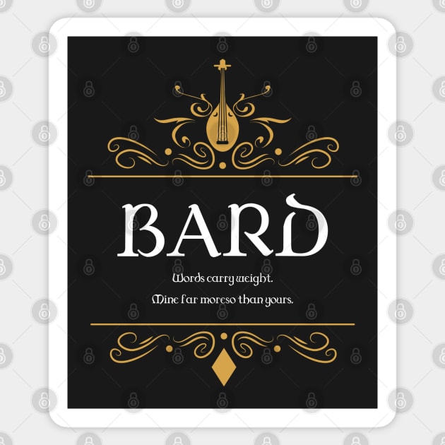 Bard Bards Buff Tabletop RPG Addict Sticker by pixeptional